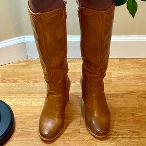 Faux leather boots